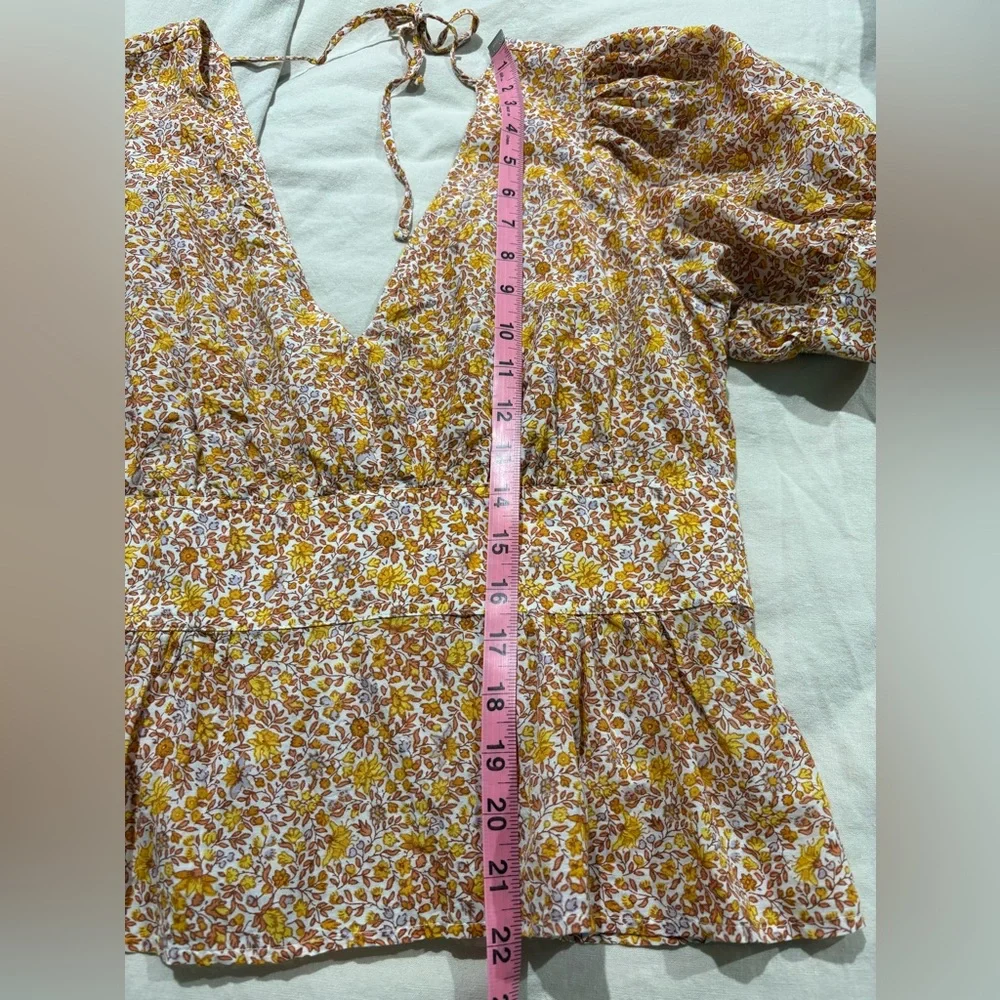 NWOT J. Crew Blouse V Neck Scattered Blooms Top Size 8